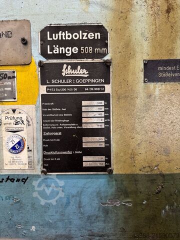 Kétoszlopos sajtó SCHULER P4E2Sq 1200/4,5/0,6