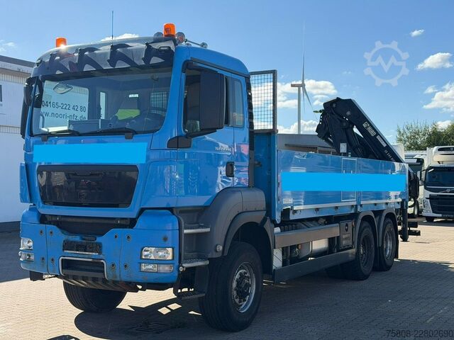 Camion cu platformă MAN TGS 28.440 6x6BB HIAB XS244 Funk Container 6,30m