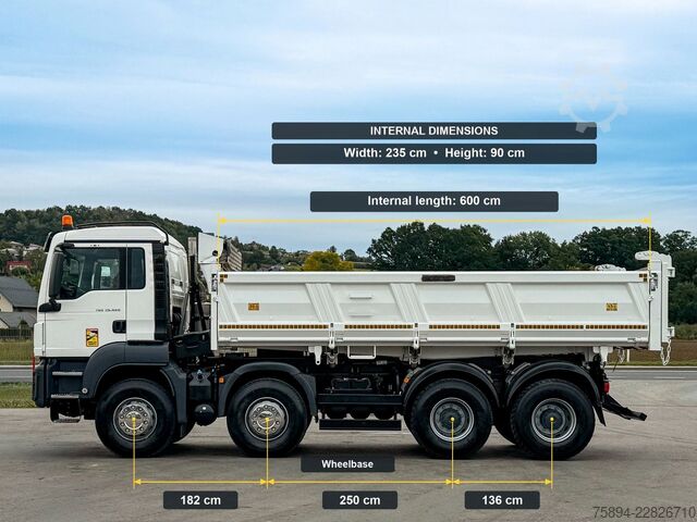Autocarro ribaltabile MAN TGS 35.420 KIPPER 6,00 m + BORDMATIC * 8x4