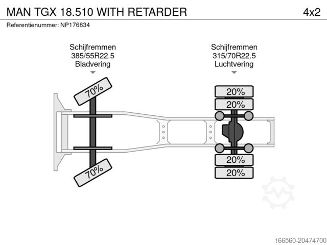 Standard-Traktor MAN TGX 18.510 WITH RETARDER