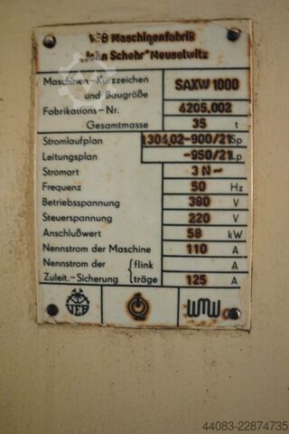 Mašina za brušenje valjaka WMW MEUSELWITZ SAXW 1000