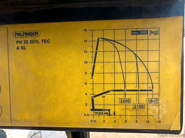 Kamyon üzerine monteli vinç MAN TGX 26.520 Baustoff Palfinger PK20.501 Lenk