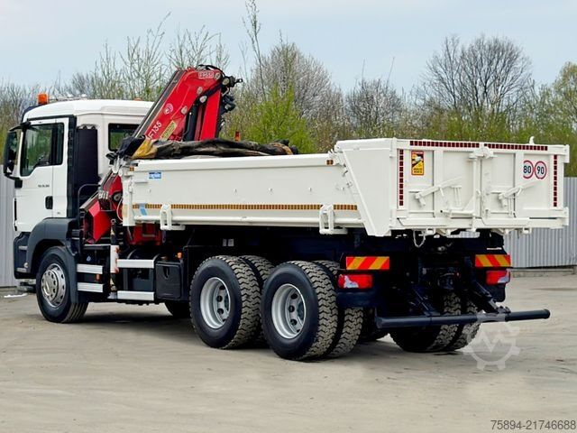 Kipper LKW MAN TGS 26.360 * FASSI F135A.23 + FUNK / 6x4 * TOP