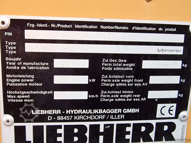 Mobiele graafmachine Liebherr A900C - 95 KW - Central Greasing -