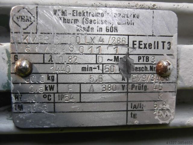 Electric motor 2.5 kW 1440 Rpm VEM KMERB100LX4/288