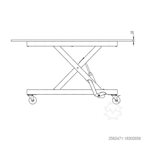 Scherenhubtisch Mobil 350 kg Holzprofi Maker M1-HUB-350MDF
