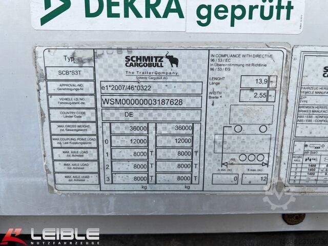 Brandalı açık yarı römork SCHMITZ CARGOBULL SCS 24*Varios Mega Tautliner*Hubdach*