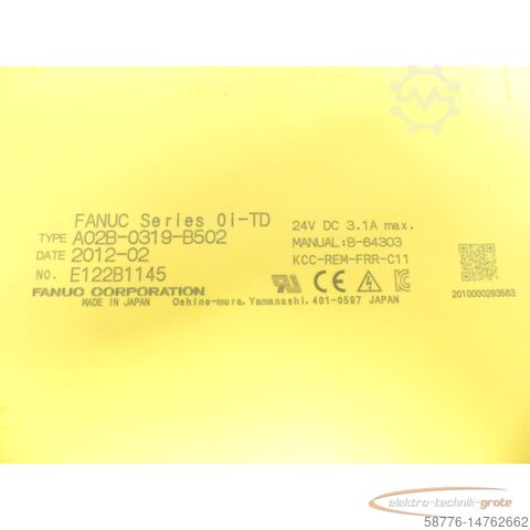 Komponent Fanuc Fanuc A02B-0319-B502 Oi-TD Panel SN E122B1145 + Tastatur A02B-0319-D519 / T