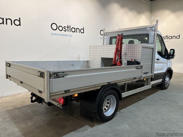 Platformwagen met kraan Ford Transit 350 2.0 TDCI L2 Trend RWD Open Laadbak ...