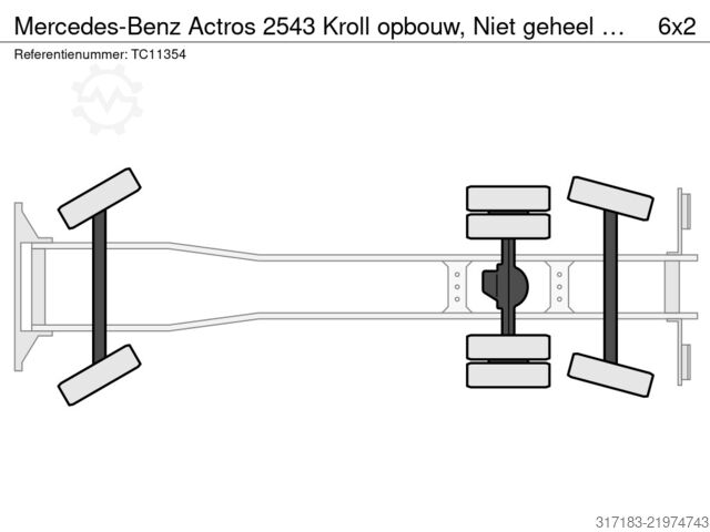Veicolo di aspirazione Mercedes-Benz Actros 2543 Kroll opbouw, Niet geheel werkend, 6x2