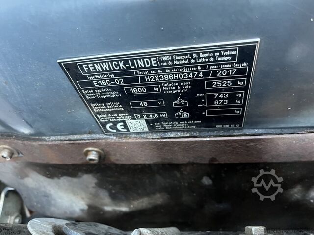 Electric 3-wheel forklift Linde E16C-02