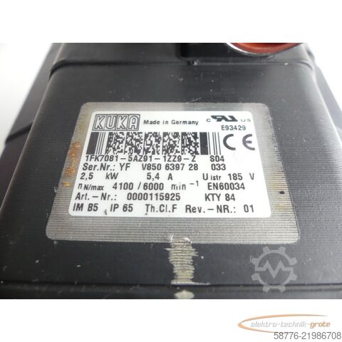 Unidad de control KUKA 1FK7081-5AZ91-1ZZ9-Z Servomotor SN: YFV850639728033