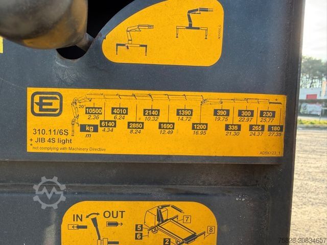 Flatbed truck MERCEDES-BENZ Actros 2541 /  Kran Effer 310.11/6S + JIB 4S