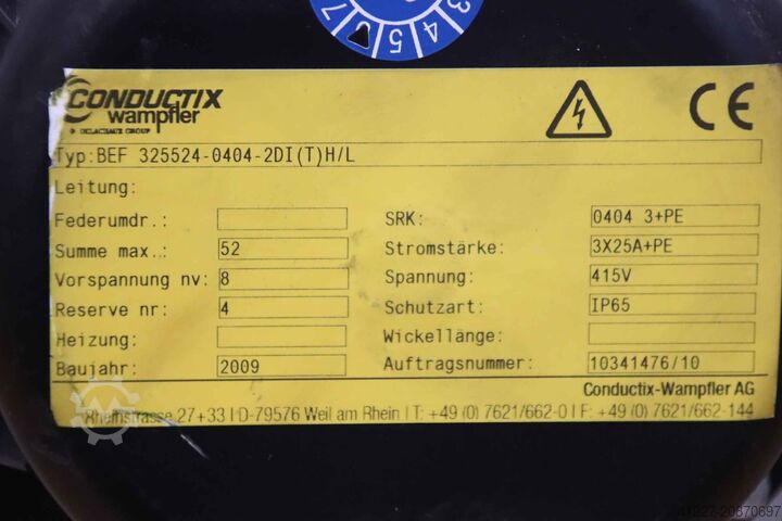 Veertrommel Conductix Wampfler BEF 325524-0404-2DI (T)H/L  Ø 550 mm
