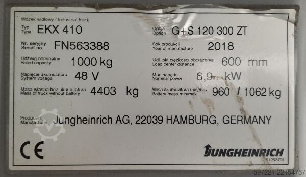 Gelenk-Lkw / Schmalgangfahrzeuge (VNA) Jungheinrich EKX 410 300/478 ZT Paket 6 Stück!