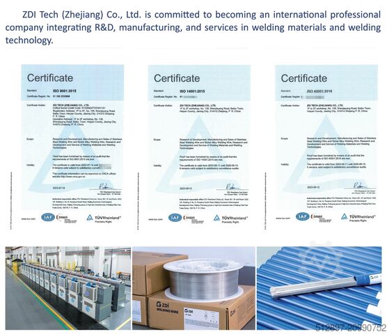 Kvalitní svařovací materiály, dráty, tyče ZDI Welding Consumables WIRE_ROD