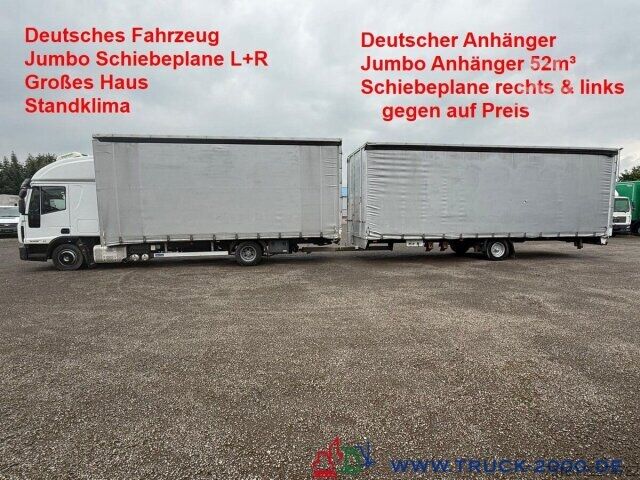 Perdeli panelvan Iveco 80E22 Jumbo Schiebeplane L+R Gr. Haus Standklima