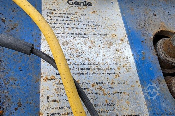 Schaarlift Genie GS1932 Electric, Working Height 7.8 m, 227kg Capac