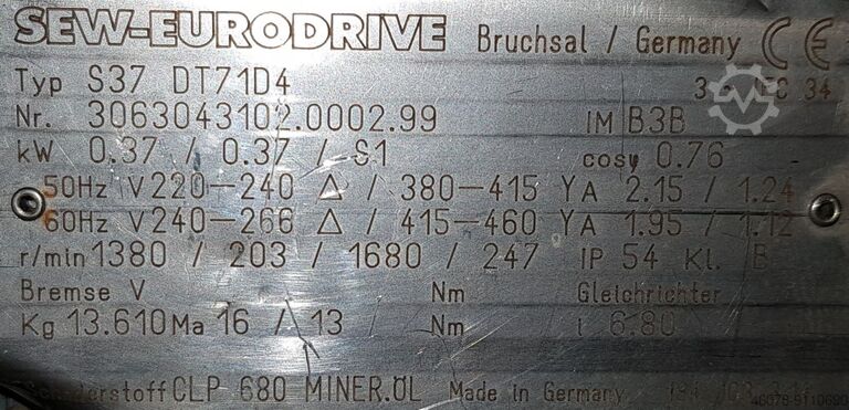 Gurtförderer Gurtband Förderband Transnorm 1880-400-300 TS 1200