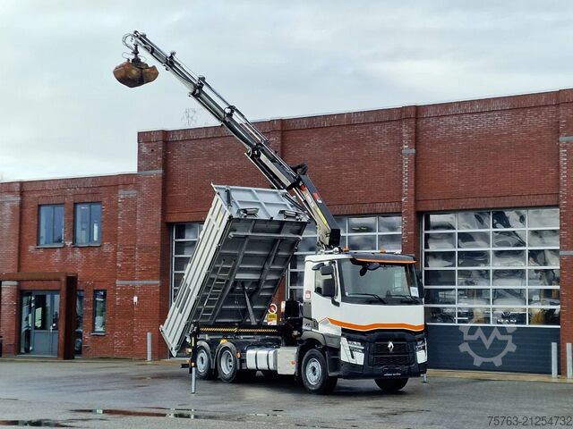 3-sided tipper Renault C 440 - 6x2*4 - HIAB X Pro 232 Crane - Meiler 3...