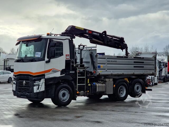 3-sided tipper Renault C 440 - 6x2*4 - HIAB X Pro 232 Crane - Meiler 3...