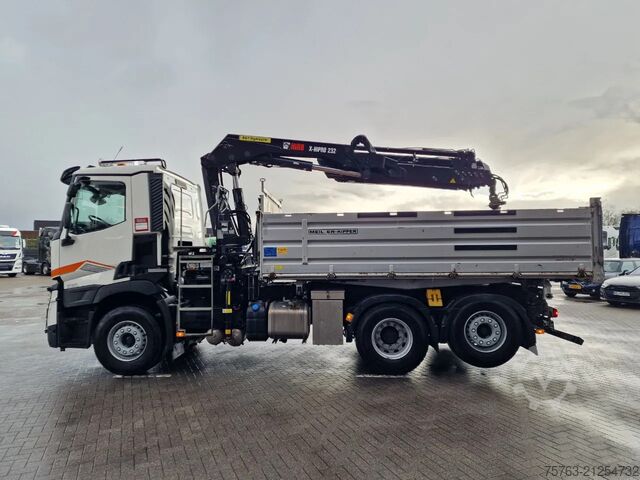 3-sided tipper Renault C 440 - 6x2*4 - HIAB X Pro 232 Crane - Meiler 3...