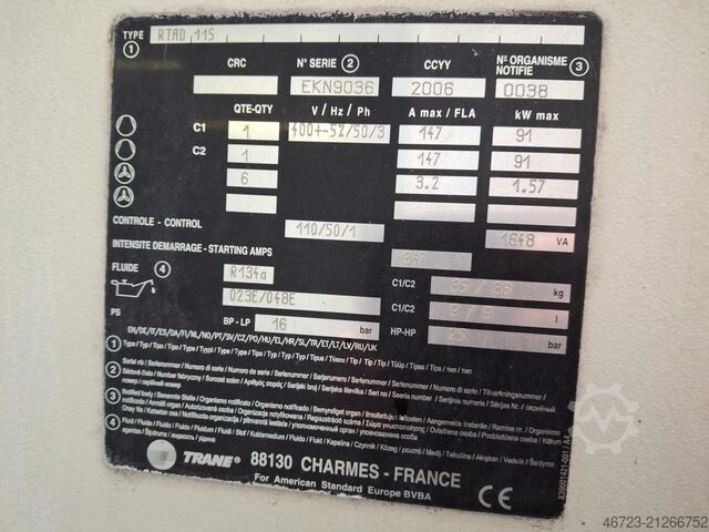 Chiller Trane RTAD 115