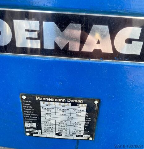 3x pojízdný kočka 3,2t kompletní DEMAG PLV168