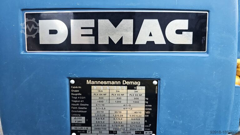 3x pojízdný kočka 3,2t kompletní DEMAG PLV168