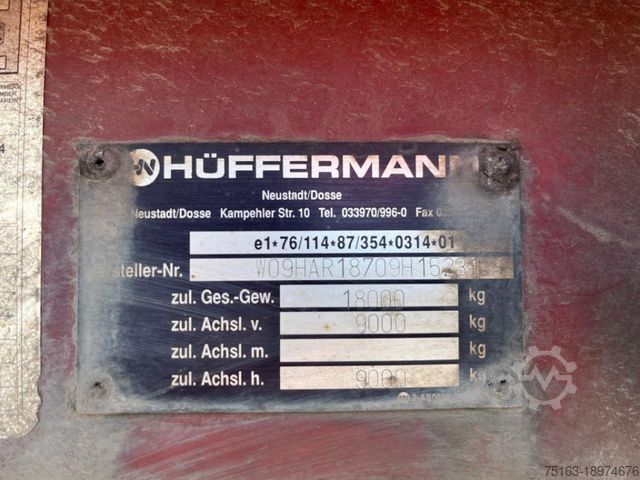 Rimorchio scarrabile HÜFFERMANN 2-achs Abrollanhänger HAR 18.70 Containeranhänge