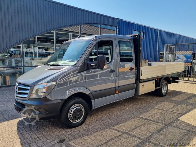 Platformwagen dubbele cabine Mercedes-Benz Sprinter 516 CDI DC Open laadbak N1 3.5T Trekha...
