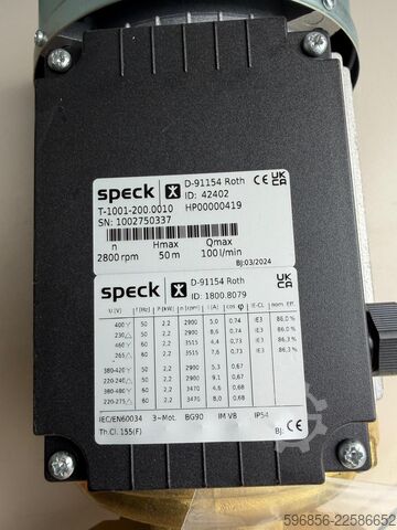 Pumpe Speck T-1001-200.0010 – 2,2 kW, 100 l/mi Speck T-1001-200.0010 – 2,2 kW, 100 l/mi
