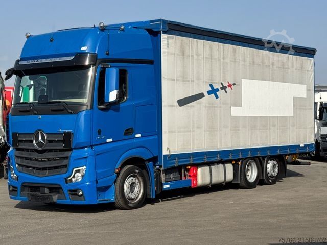 Platós teherautó ponyvával MERCEDES-BENZ ACTROS 2548 / GIGSPACE /  STAPLERHALTERUNG