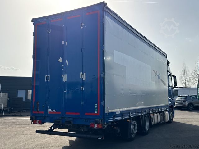 Platós teherautó ponyvával MERCEDES-BENZ ACTROS 2548 / GIGSPACE /  STAPLERHALTERUNG