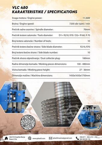 Multisav til bi-rammeelementer Jela Stil Masine JS-VLC 480