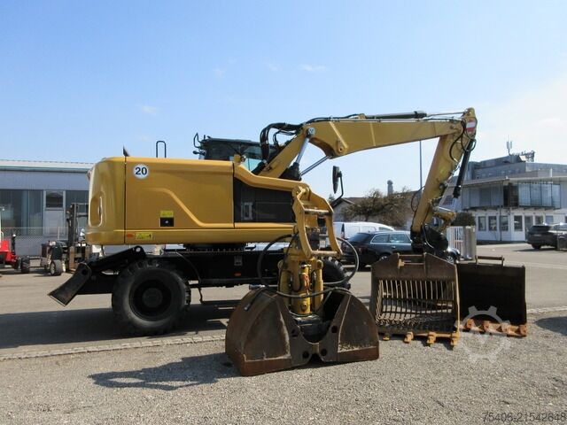Mobile excavator caterpillar M314F ,Greifer, Schild,Grabenräuml.,Tiefenlöffel