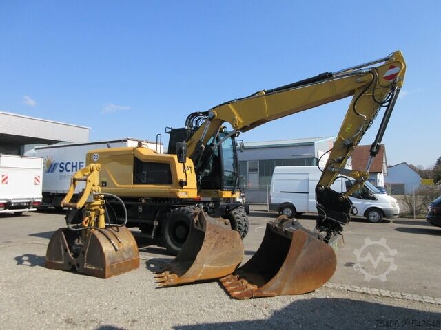 Mobile excavator caterpillar M314F ,Greifer, Schild,Grabenräuml.,Tiefenlöffel