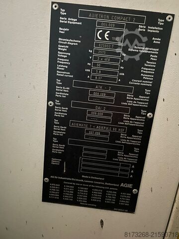 Mașină de electroeroziune prin scufundare AGIE AGIETRON COMPACT 2