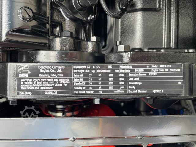 Kamenivo Cummins 4B3.9-G12 - 33 kVA Generator - DPX-19830.1