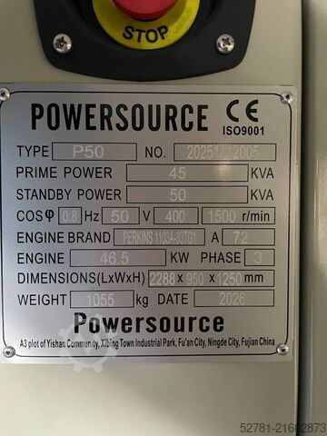 Kamenivo Perkins 1103A-33TG1 - 50 kVA Generator - DPX-19803