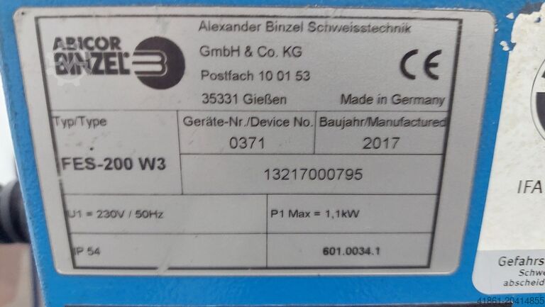 Vysokopodtlakové zařízení pro odsávání spalin BINZEL FES 200 W 3