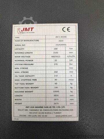 Abkant presă JMT JM-S 30200