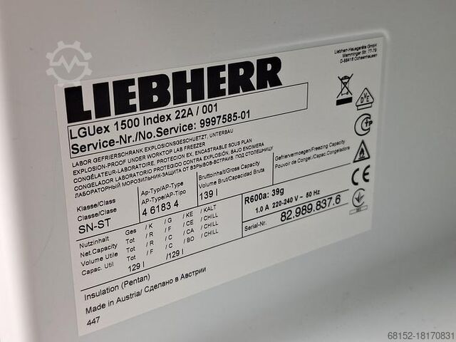 Congelatore Liebherr LGUex 1500 MediLine