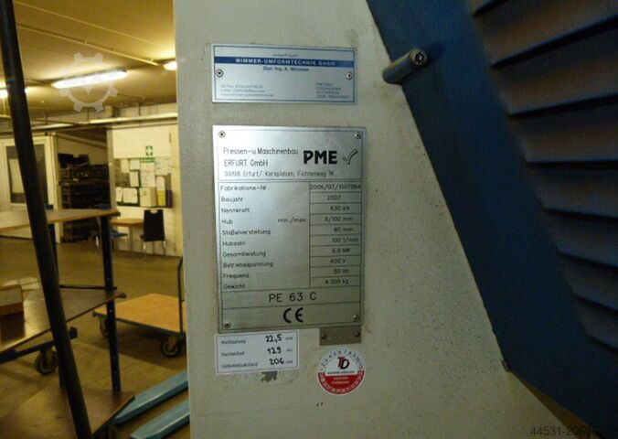 Einständer Excenterpresse PME Erfurt PE 63 C