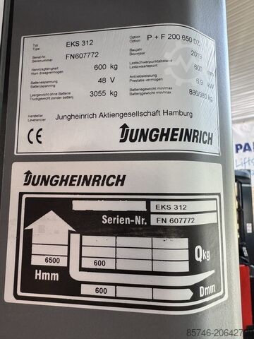 EKS 312 - πλατφόρμα Μ x Π = 2000 x 1400 χιλ. !! Triplex FFL !! JUNGHEINRICH EKS 312 - platform L x W =  2000 x 1400 MM !!  Triplex FFL !!