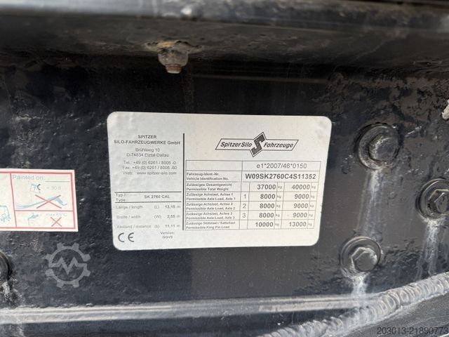 Ημιρυμουλκούμενο σιλο SPITZER SK 2760 Silo ADR 3 Achse 60.000 Liter