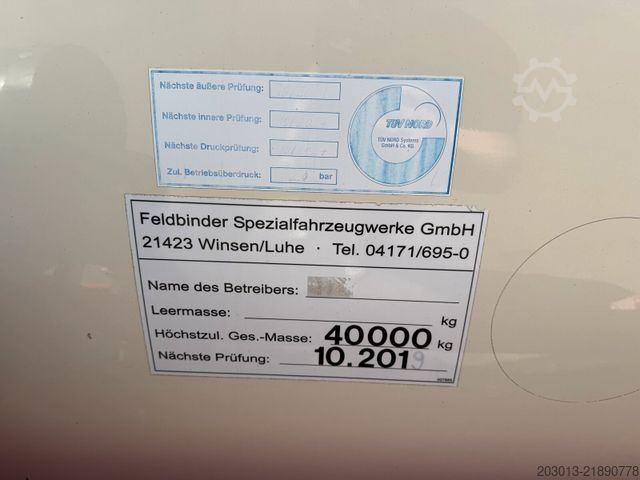 Ημιρυμουλκούμενο σιλο FELDBINDER KIP 48.3 Silo ADR 3 Achse 48.000 Liter