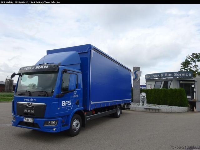 Plattewagen met zeil MAN TGL (TG3) 12.250 4x2 BL CH Plane, Walther, LBW