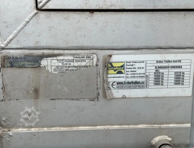 Walking floor semitrailer KRAKER CF-X2 WALKING FLOOR 2X STEERING AXLE TOP CONDITI