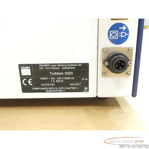 Komponenta Trumpf Laser TruMark 3000 Beschriftungslaser-Steuerung SN:L0131E1357